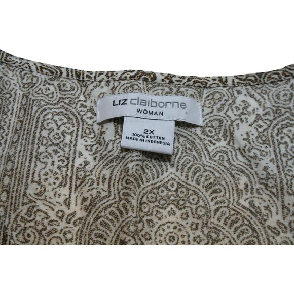 Liz Claiborne Woman 2x Henna Ombre Sleeveless Cotton Tunic Tank Top Plus Size - Picture 2 of 7